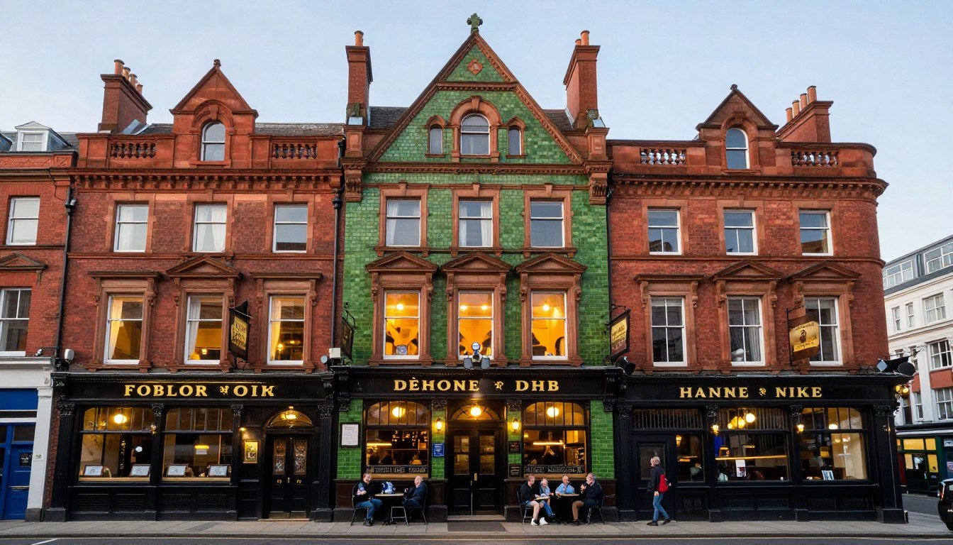 A selection of the best pubs in Manchester showing historic architecture and vibrant pub culture