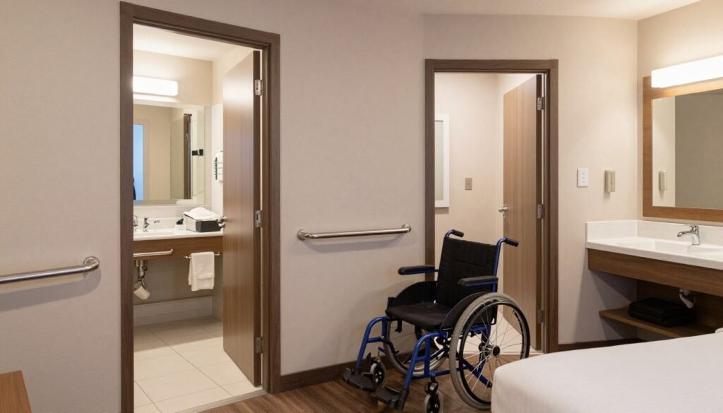 Accessible hotel room features in Schaan