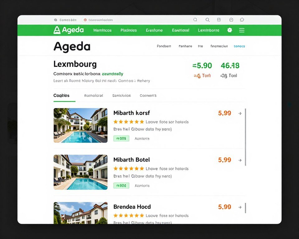 Agoda website showing Luxembourg accommodation options