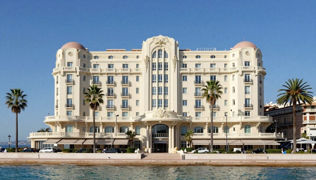 The Best Hotels in Nice 9 Art Deco facade of Hotel Victoria Nice with beachfront location