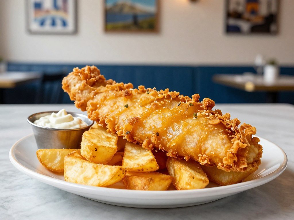 Award-winning fish and chips at Brockley's Rock in London England