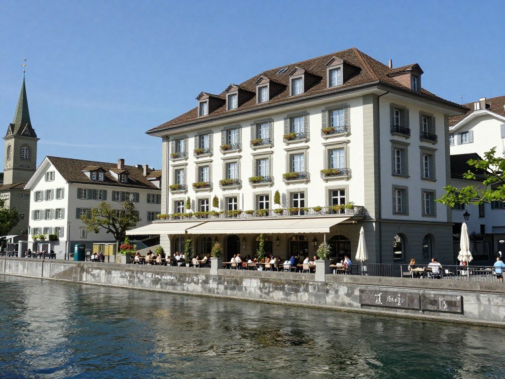 Boutique Hotel Wellenberg riverside location and terrace