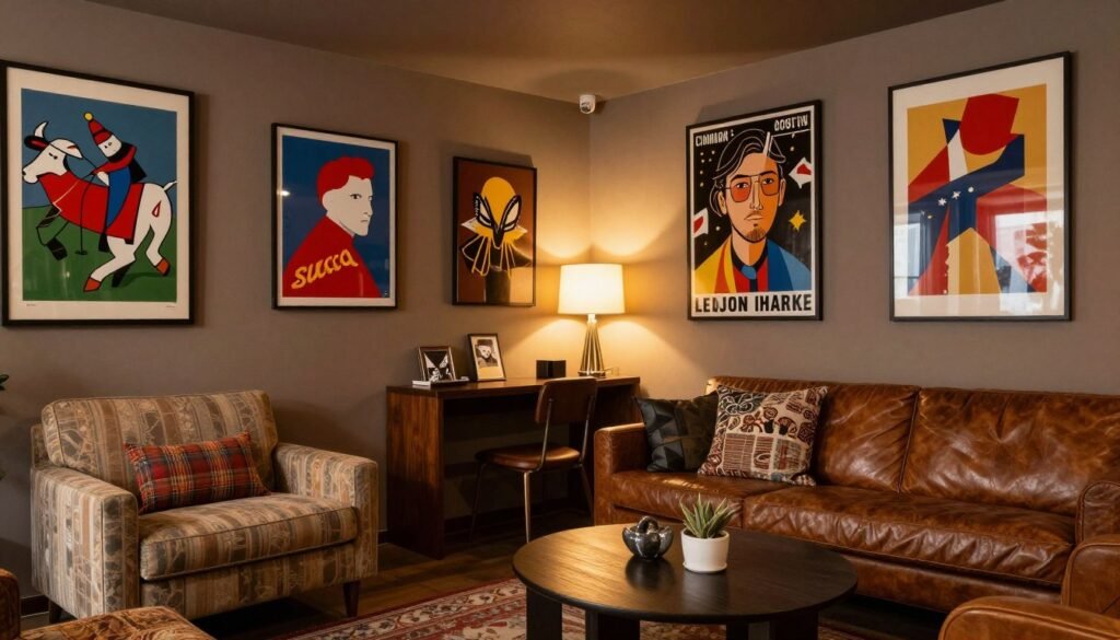 Boutique hotel interior in Bern with designer furniture and local artwork