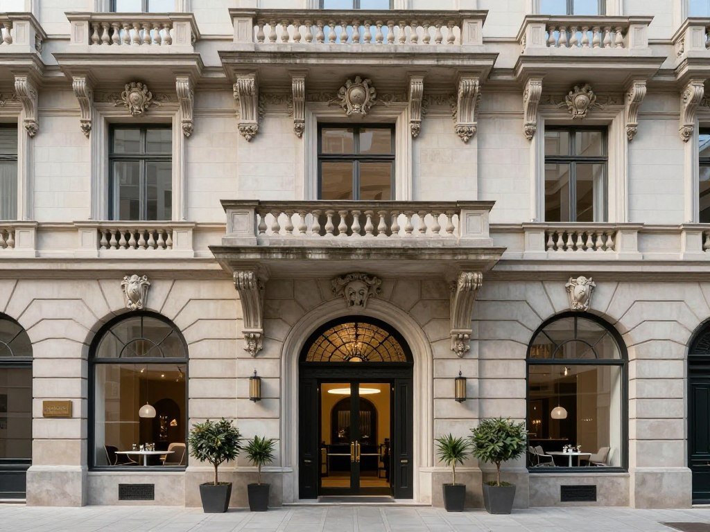 Boutique hotel neo-renaissance facade