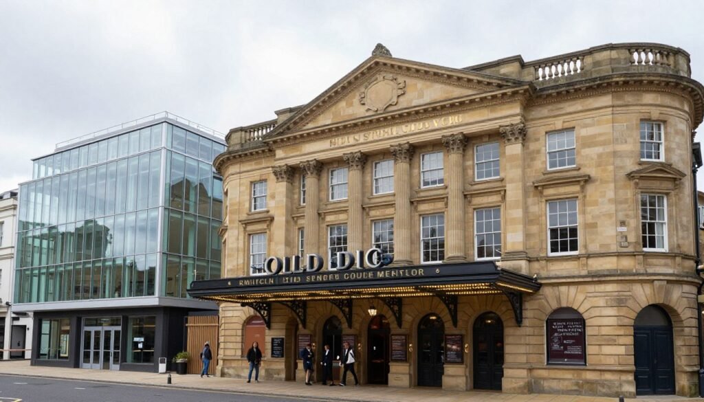 Bristol Old Vic theatre facade showing historic architecture and modern glass front