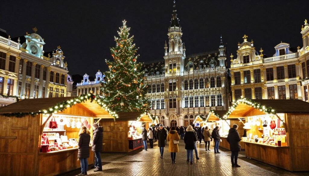 The Best Things to Do in Brussels 10 Brussels Christmas Market with festive lights and decorations in winter