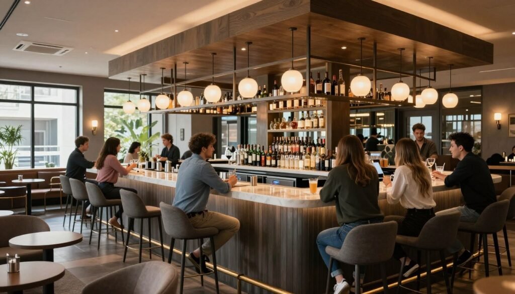 Budget hotel bar social area