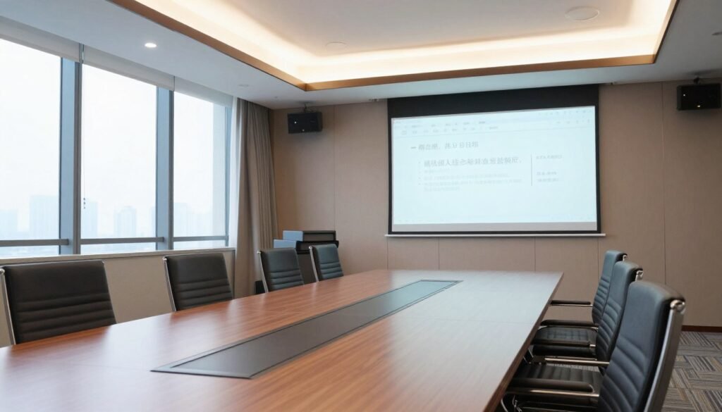 Business hotel conference room setup