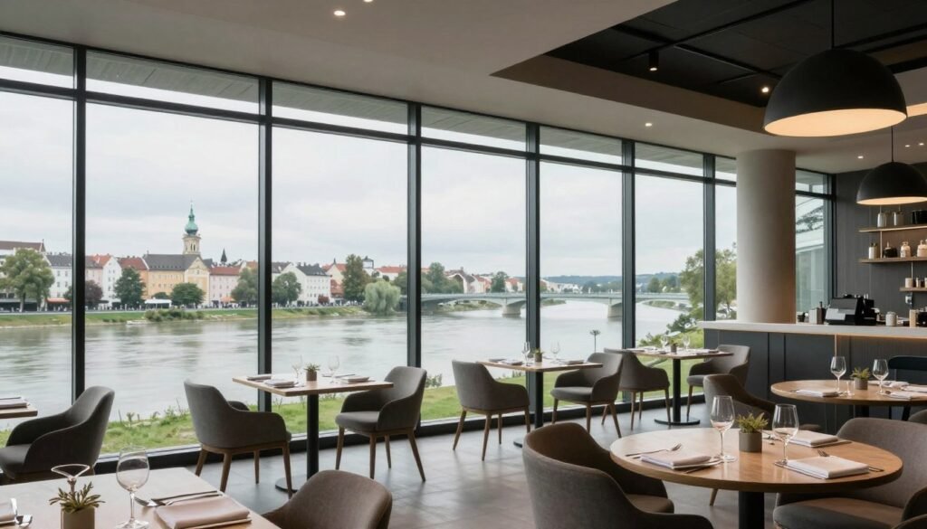 The Best Restaurants in Linz 16 CUBUS restaurant with panoramic views of Linz and the Danube