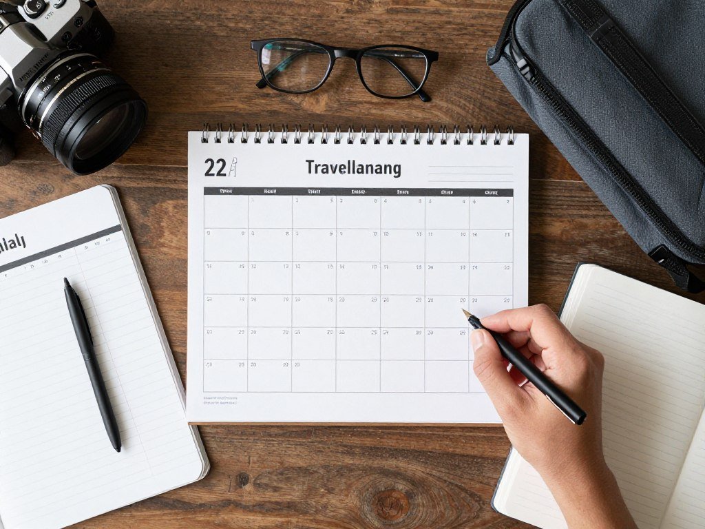 Calendar showing travel planning