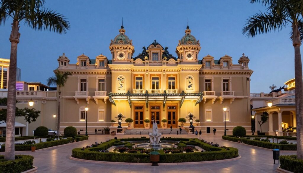 Casino Square Monaco with hotel buildings and gardens