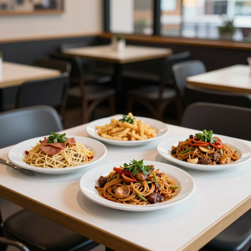 Casual budget restaurant meal in Geneva