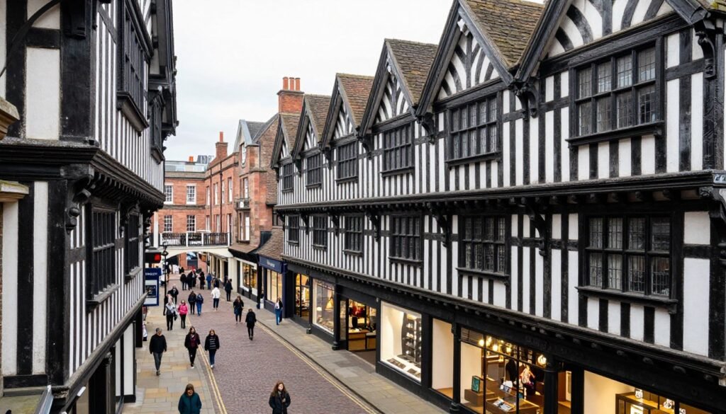 Chester's historic city walls and Tudor architecture