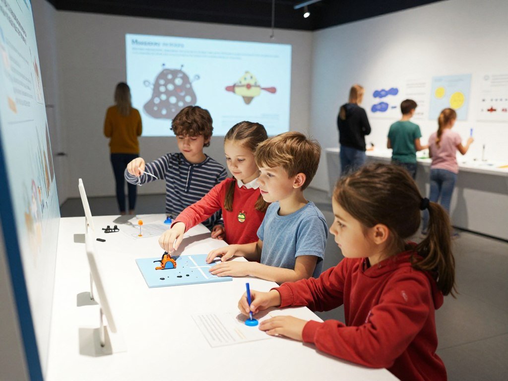 Children enjoying the interactive exhibits at Museon-Omniversum science museum in The Hague