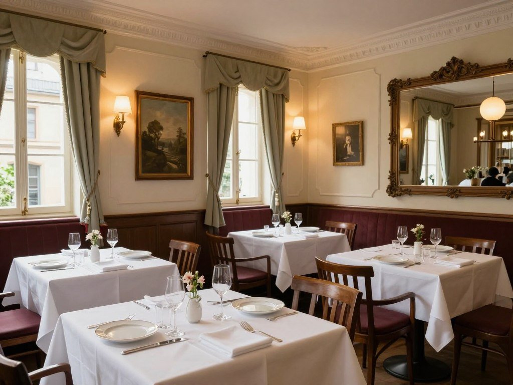 Clairefontaine restaurant elegant dining room with classic French decor
