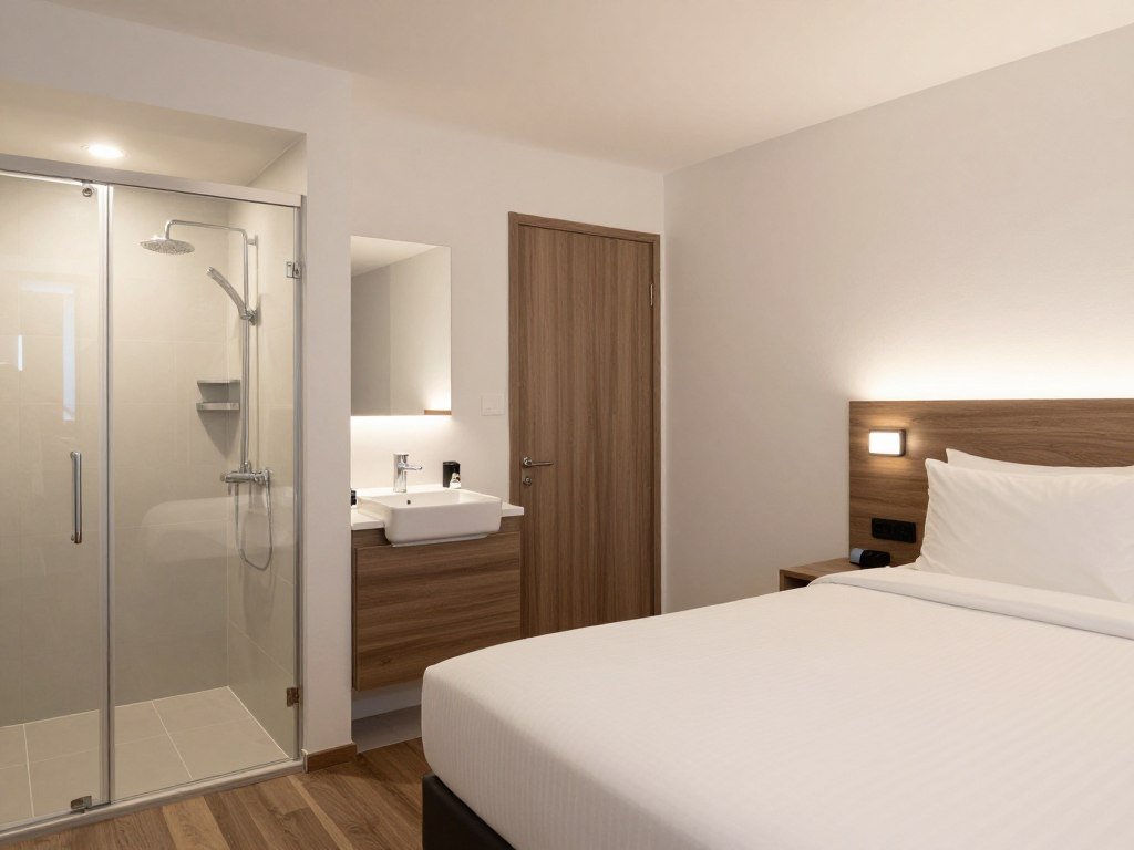 Clean modern budget hotel room in Bern with essential amenities