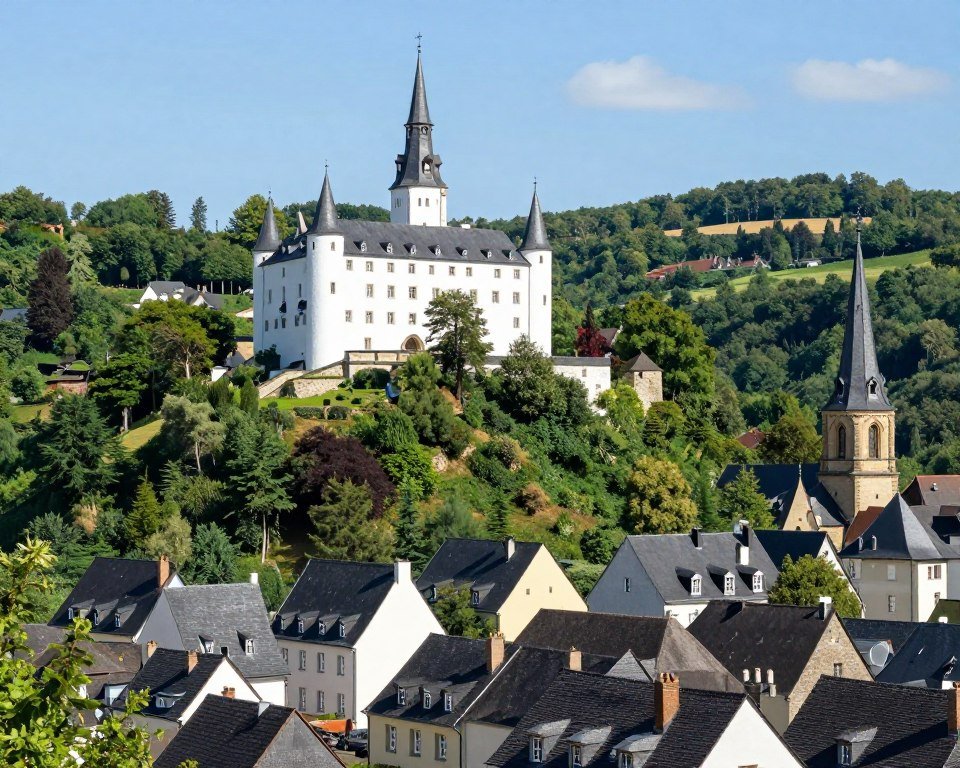 Clervaux town and castle Luxembourg