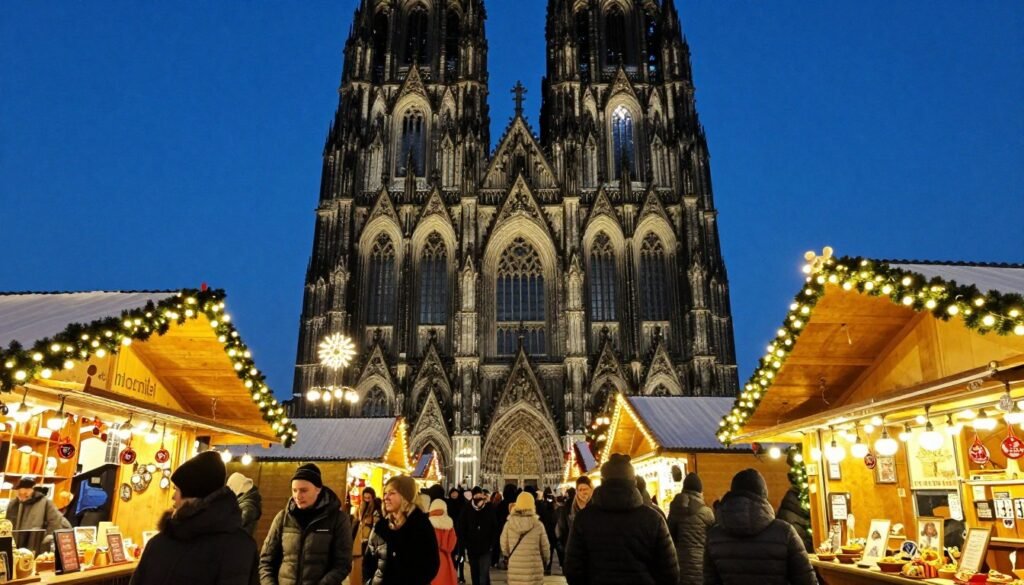 Cologne Christmas market with cathedral