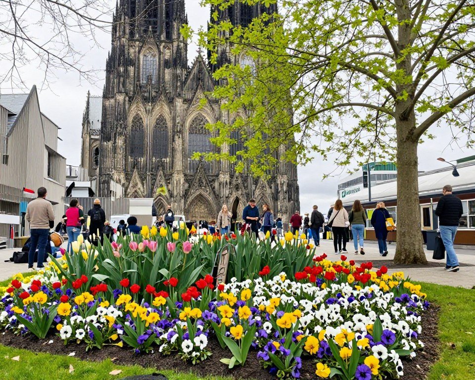 Cologne spring gardens blooming