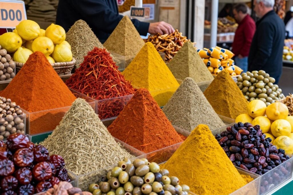 The Best Restaurants in Marseille 6 Colorful North African spices and ingredients at a Marseille market