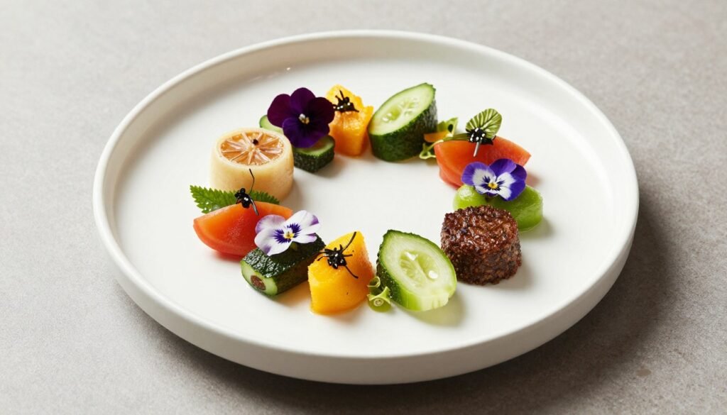 Colorful vegetarian dish at Tian Bistro, showing plant-based cuisine at restaurants in Vienna
