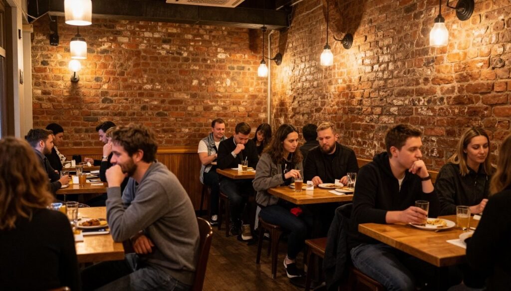 Cozy Berlin neighborhood bistro atmosphere