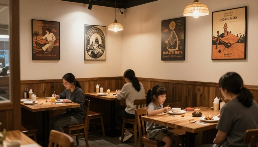 Cozy small restaurant interior in Differdange