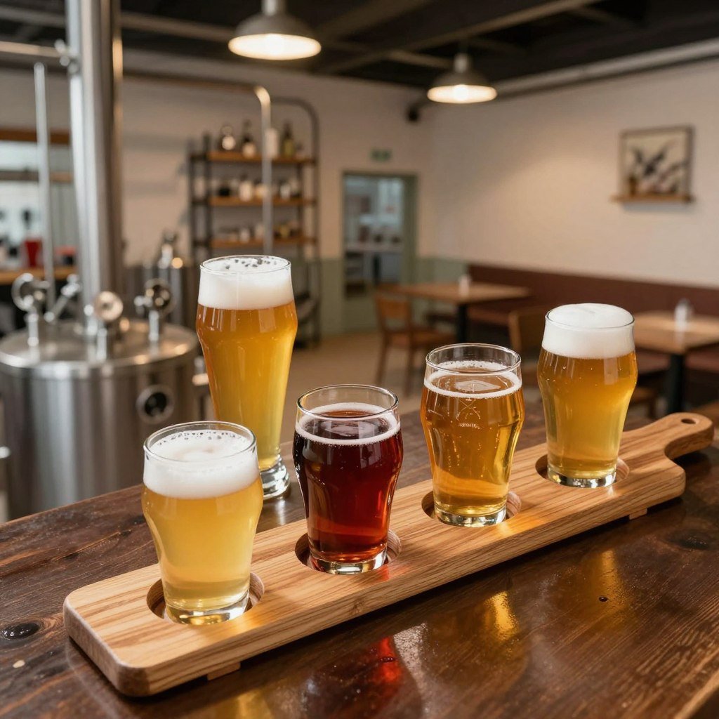 The Best Things to Do in Berlin 24 Craft beer tasting flight at Berlin brewery with various beer styles