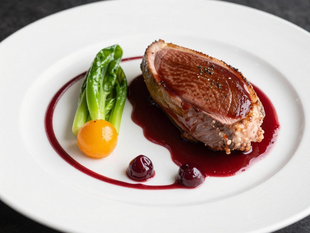 Elegant French cuisine plated dish