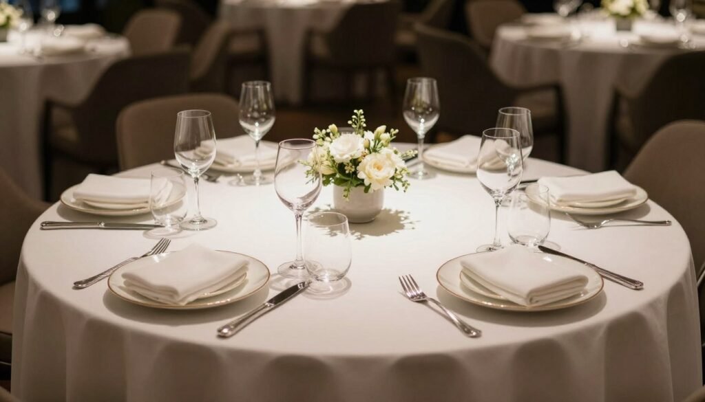 Elegant dining table set up for special occasion at Schaan restaurant