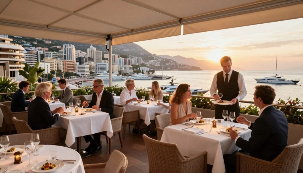 The Best Things to Do in Monaco 62 Elegant restaurant terrace overlooking Monaco harbor