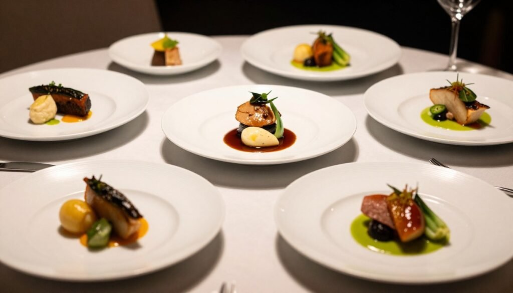 Elegant vegan fine dining dishes in Berlin