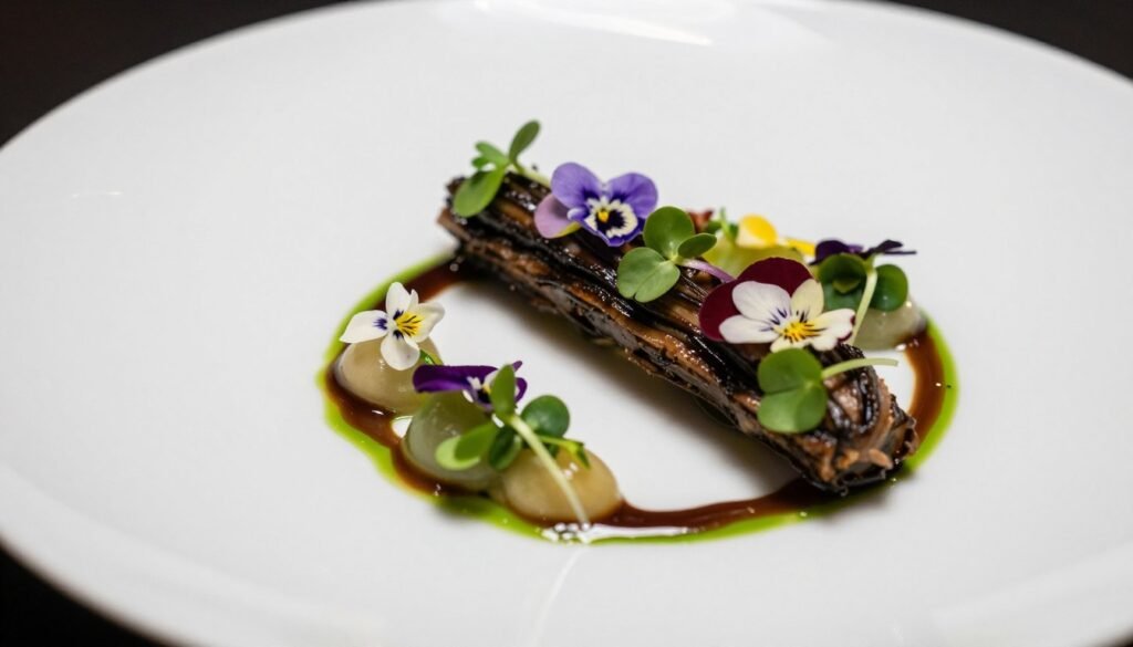 Exquisite plated dish from Geneva Michelin-starred restaurant