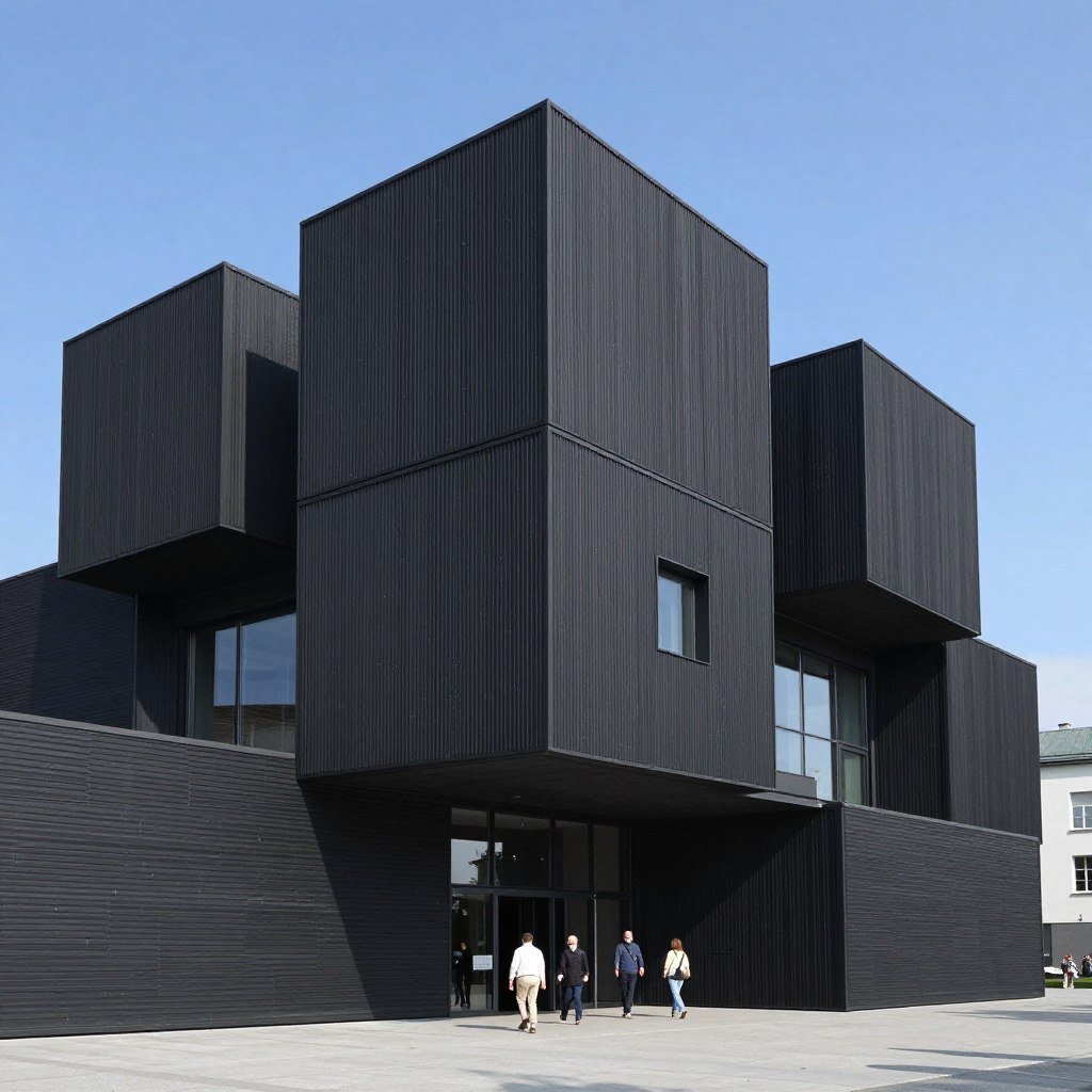 The Best Things to Do in Vaduz 2 Exterior of black cubic Kunstmuseum Liechtenstein building