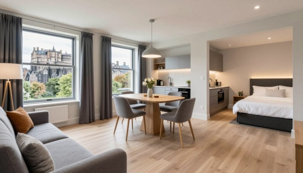 Best Hotels in Edinburgh Scotland 6 Family apartment at Wilde Aparthotels in Edinburgh Scotland with castle view