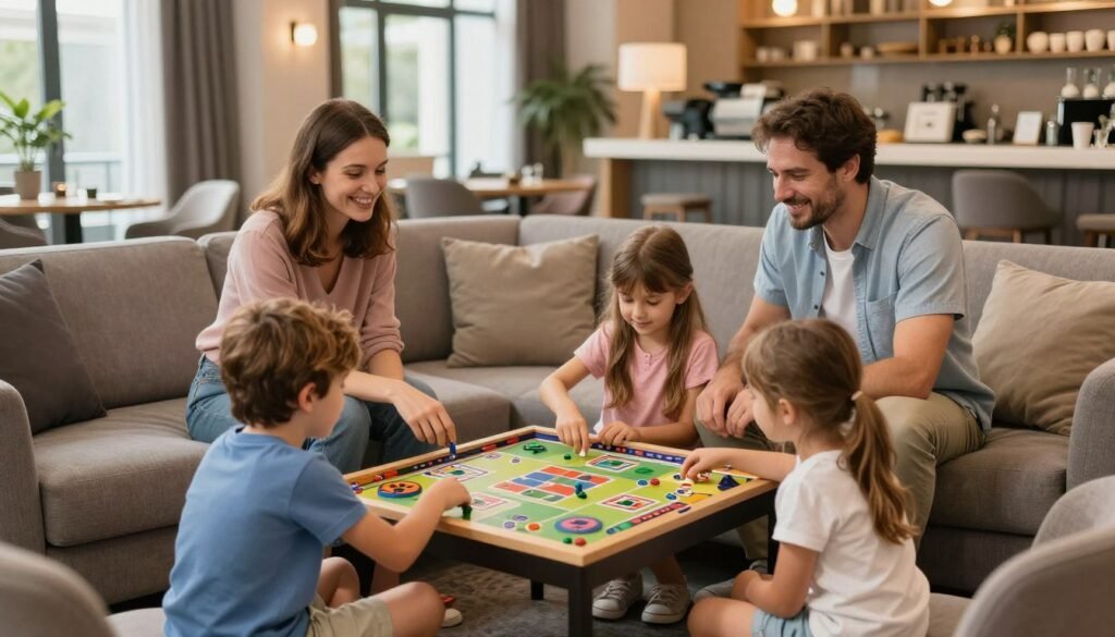 Family enjoying hotel amenities in Schaan