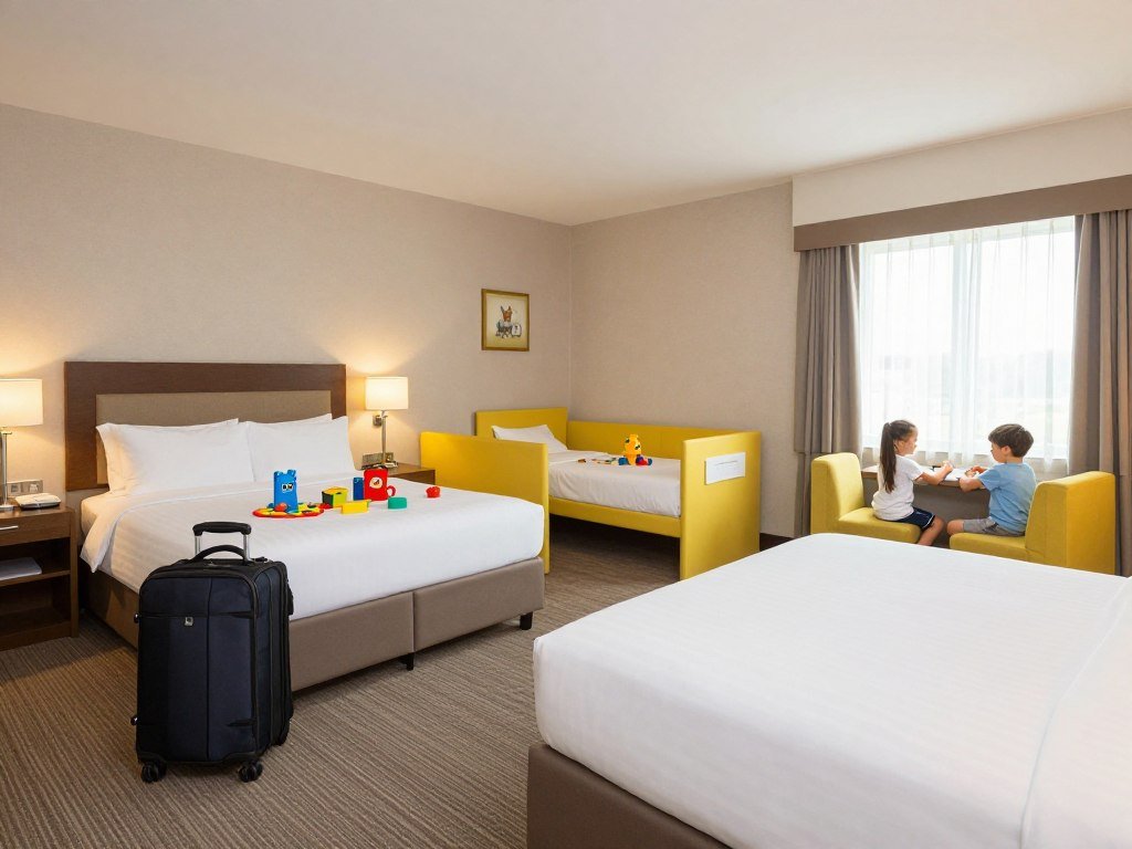Family-friendly hotel room with children's accommodations in Nuremberg