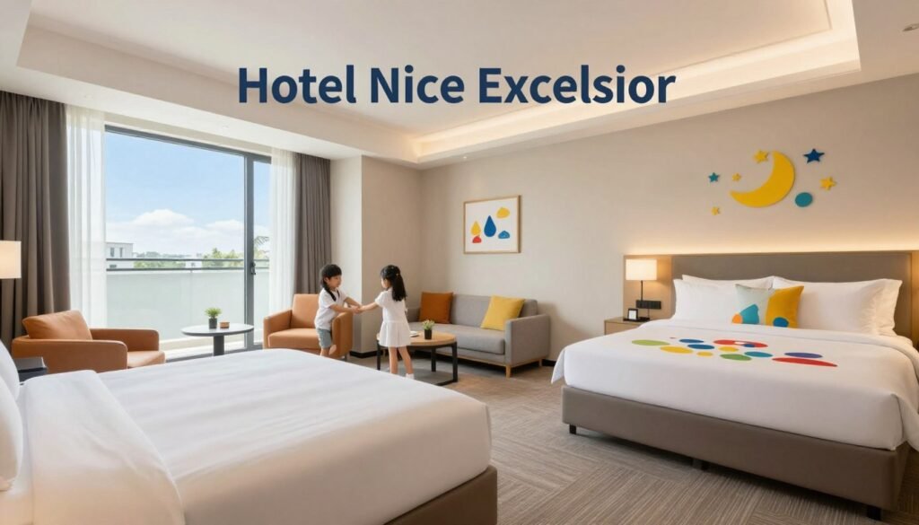 The Best Hotels in Nice 16 Family suite at Hotel Nice Excelsior with separate children's area
