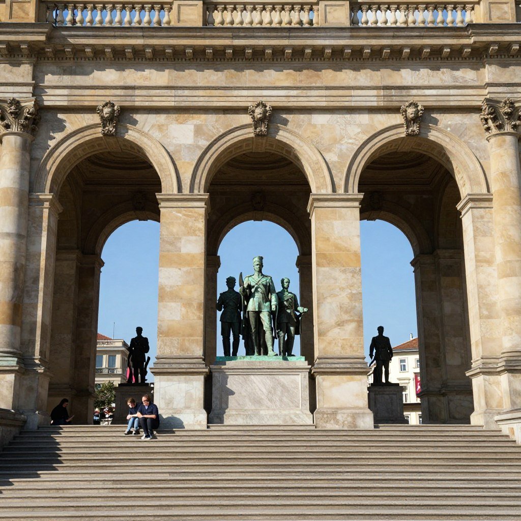 Feldherrnhalle monument with three arches