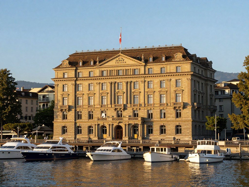 Four Seasons Hotel des Bergues Geneva waterfront property with classic architecture