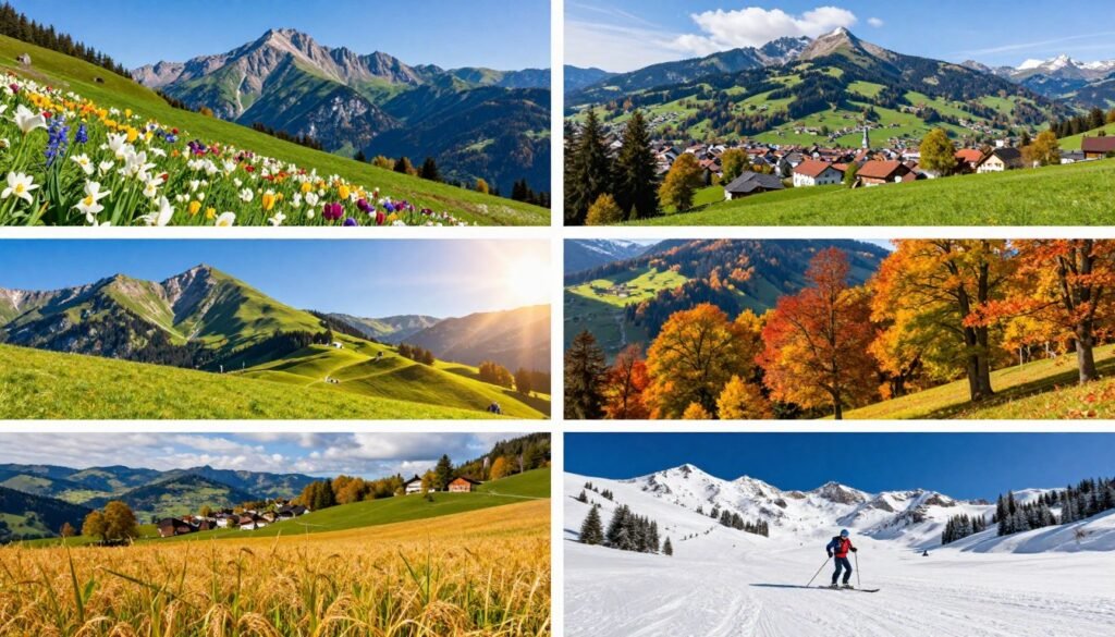 The Best Hotels in Vaduz 21 Four seasons collage showing Vaduz throughout the year