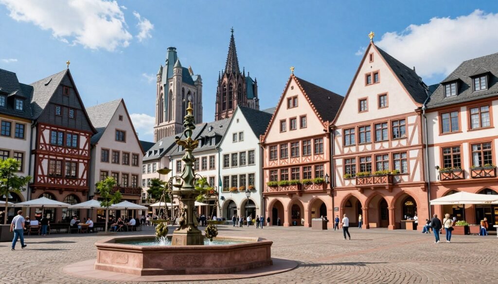The Best Hotels in Frankfurt 29 Frankfurt Römerberg historic square with colorful buildings