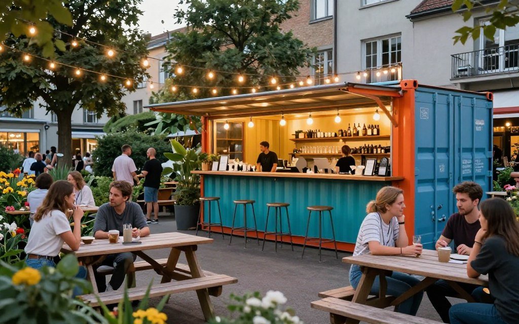 Frau Gerolds Garten urban garden bar made from shipping containers