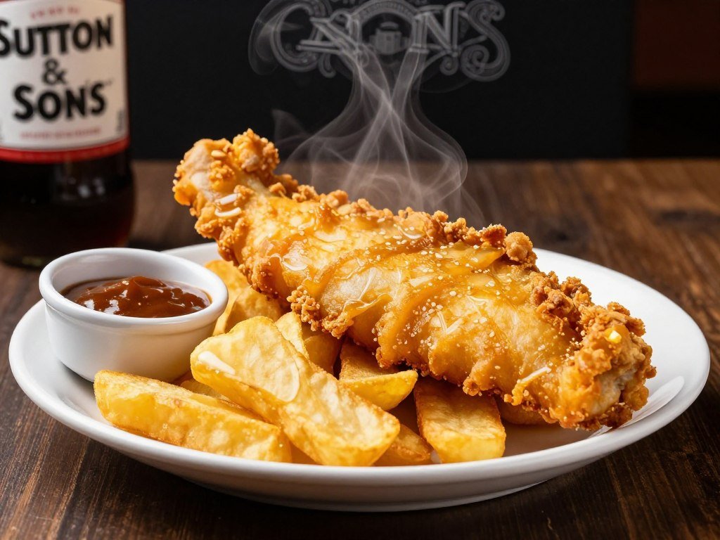 Fresh fish and chips at Sutton & Sons in London England