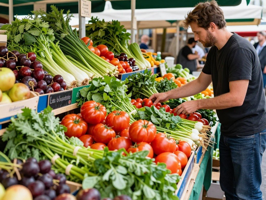 Fresh produce at a Paris food market