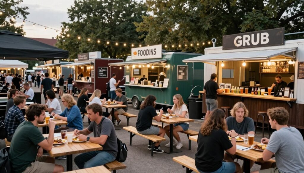 GRUB food market's street food vendors and craft beer