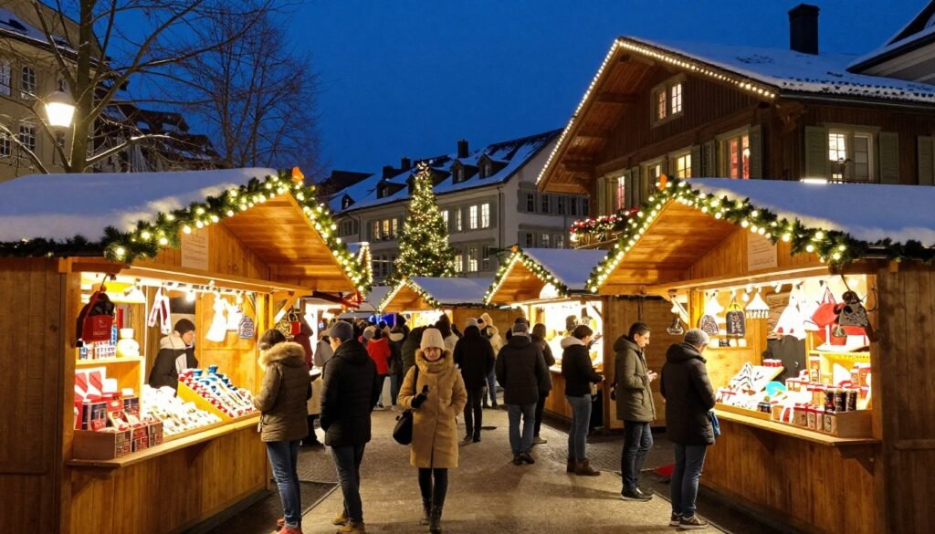 The Best Things to Do in Geneva 44 Geneva Christmas market with lights and decorations