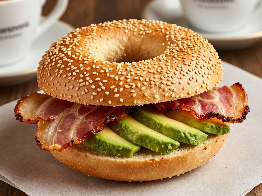 Gourmet bagel with avocado and bacon at Sanseveria Bagelsalon in Bruges