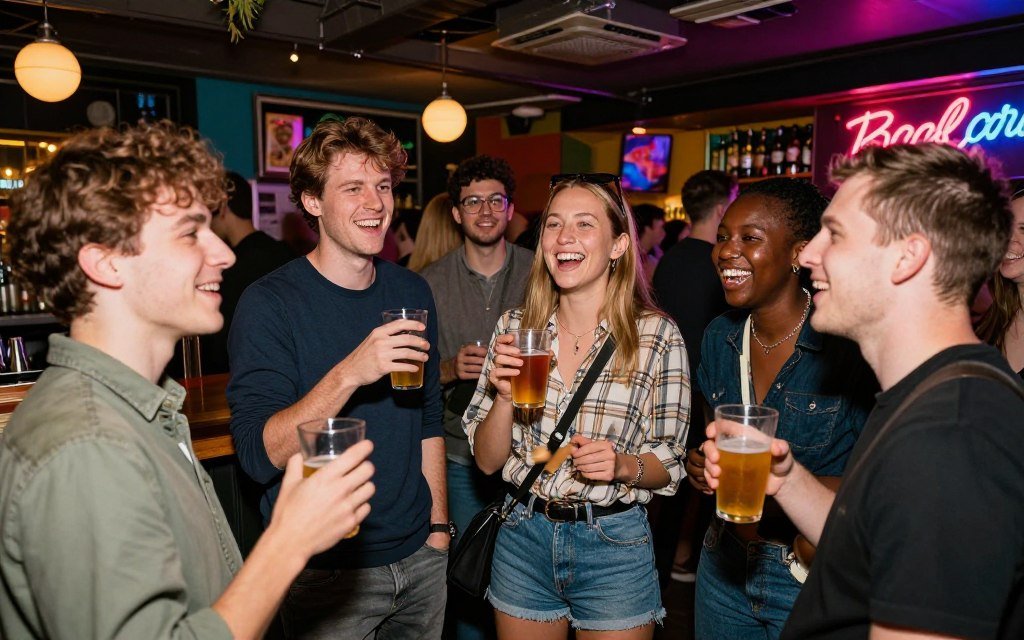 The Best Things to Do in Berlin 38 Group of international travelers enjoying Berlin pub crawl with drinks