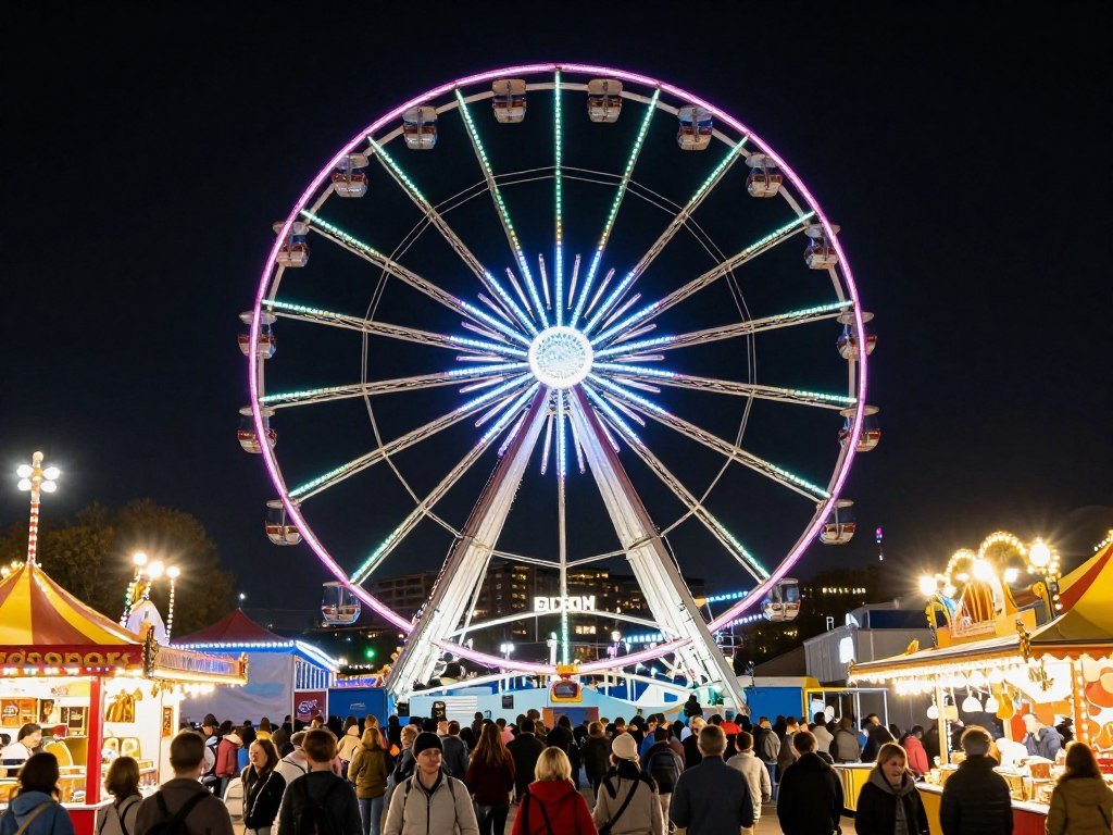 The Best Things to Do in Hamburg 31 Hamburg DOM funfair with Ferris wheel and colorful lights at night